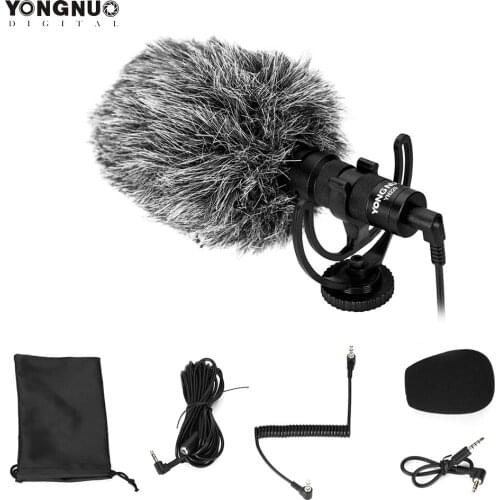 YONGNUO Mini Cardioid Microphone with Shock Mount 3.5mm TRS TRRS Cable for Smartphones Camera DSLR Computer