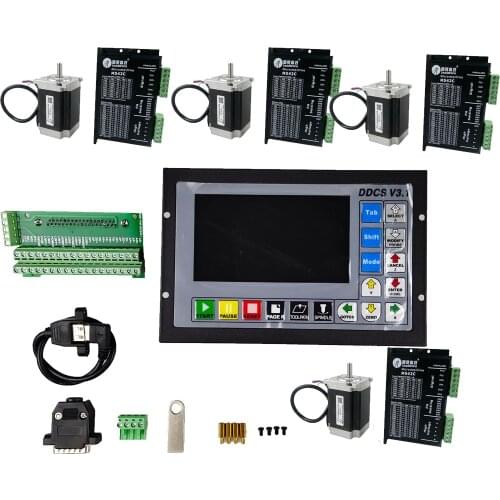 CNC mach3 kit 1 4-axis controller DDCSV3.1 + 4 Leadshine drives M542C + 4 Leadshine stepper motors 57HS21A