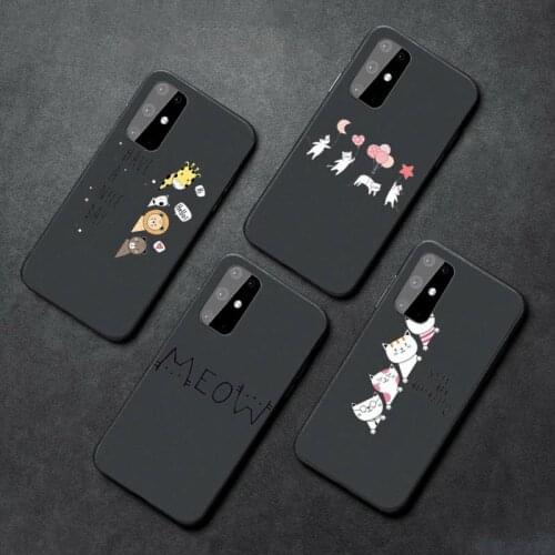 Cat lovely Creative white Cute cartoon Phone Case For Samsung A21S A32 A51 A52 A71 A50 A12 S10 S20 S21 Plus Fe Ultra