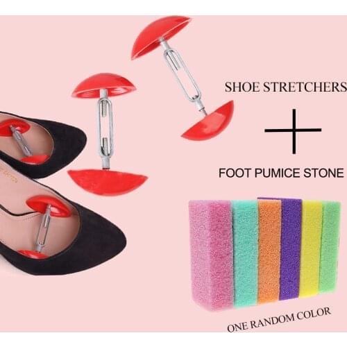 Mini Stretcher Shaper Width Extender Adjustable Shoe Trees and Foot Callus Remover Shoes Expander for Mens Womens Shoes