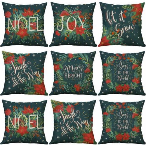 Fashion Christmas Garland Pillow Case Home Cotton Linen 18'' Cotton Decor Throw Cushion Cover