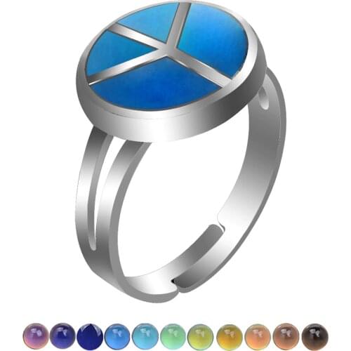 Fashion Female Insect Peace Logo Mood Temperature Color Ring Opening Wedding Ring Jewellery for Women Anillos Mujer Gothic