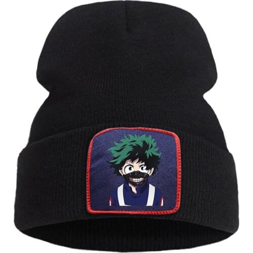 Soft Hot Sale Knitted Cap Unisex Wool Warm Beanie Hats Anime My Hero Academia Ski Bonnet Caps Creativity Winter Skullies Hat