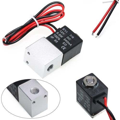 1pc 1/4'' NPT 2 Ways Normally Closed Valve 12V Pneumatic Aluminum Electric Solenoid Air Valve