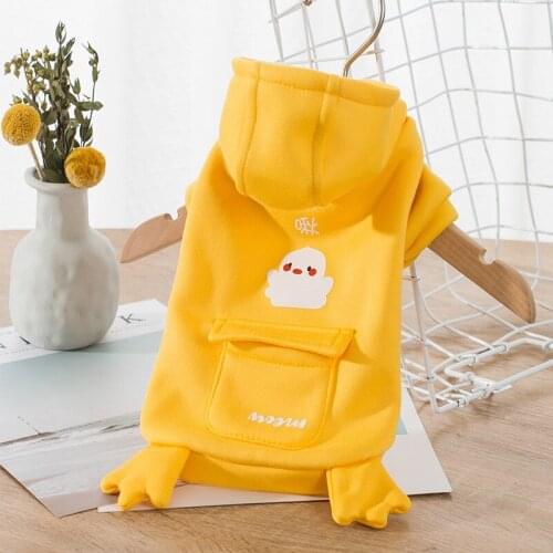 Pet clothes spring thin small dog Teddy than bear dog sweater cute little yellow duck cartoon cat clothes