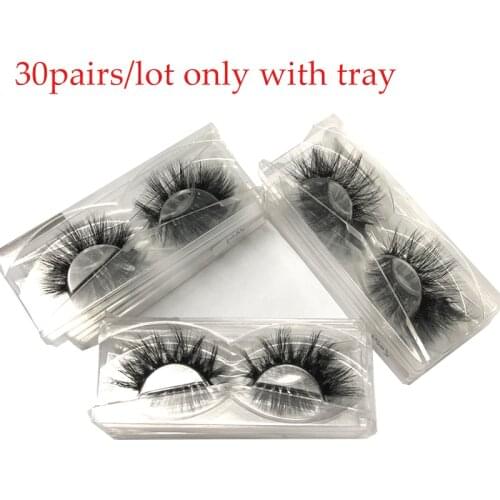 Wholesale 3D real mink volume eye lashes only tray Mix styles Handmade cruelty free make up false mink eyelashes