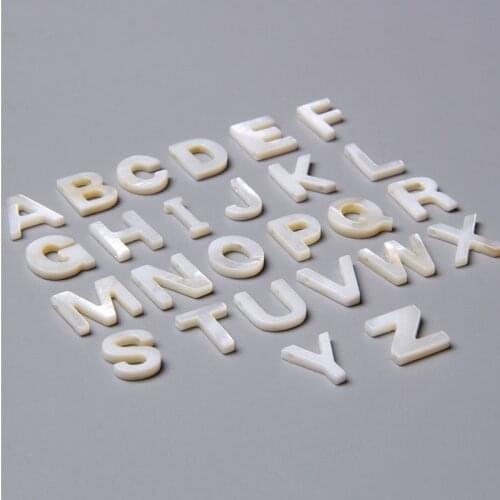 A-Z ID Name Natural White Shell Mother of Pearl Letter Charm Pendant Diy Necklace Accessories For Women Jewelry Making Wholesale