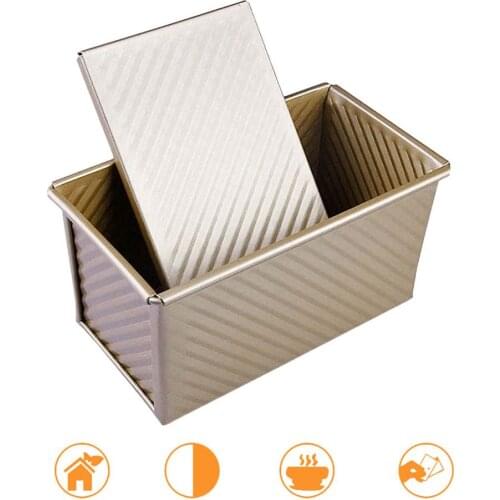 Rectangular Loaf Pan Carbon Steel Non-stick Bellows Cover Toast Box Mold Bread Mold Eco-Friendly Baking Tools for Cakes