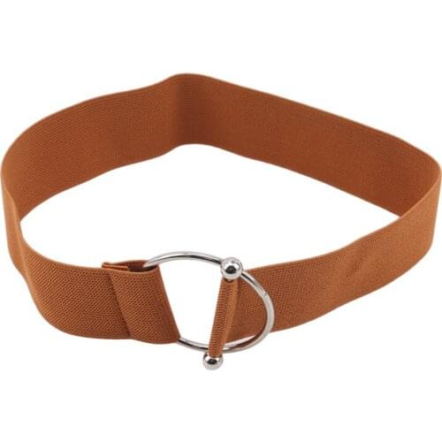 Women Belts Elastic Solid Color Simple Waist Ladies Round Buckle Metal Decoration Coat Sweater Fashion Dress Accessories