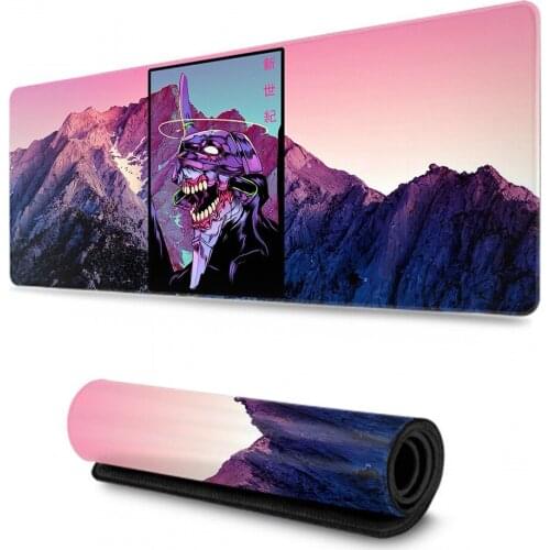 Eva Evangelion Rubber Mouse Desktop Mousepad Extra Large Mouse Pad Anti-slip Natural Rubber with Locking Edge Gaming Mouse Mat
