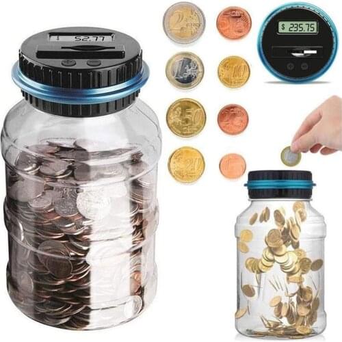 Piggy Bank Counter Electronic Digital Lcd Counting Coin ABS Money Saving Box For USD EURO GBP Money Deposit Piggy Bank Counter