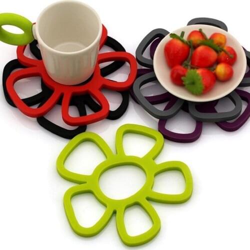 Silicone Tableware Pad Non-stick Tray Mat Tableware Pad Flower Shape Placemat Kitchen Accessories LX4614