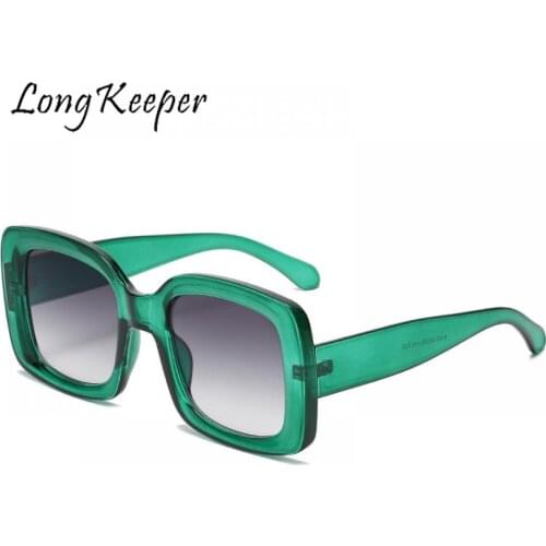 LongKeeper Vintage Brand Designer Square Oversized Women Sunglasses Men Sun Glasses Pink Big Frame Eyewear Oculos Sol Senhora
