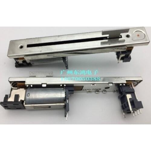 Japan travelling motor driven sliding fader potentiometer ALPS B10K 106.5MM trip 60MM T shaft switch 10KB ALPS B10K