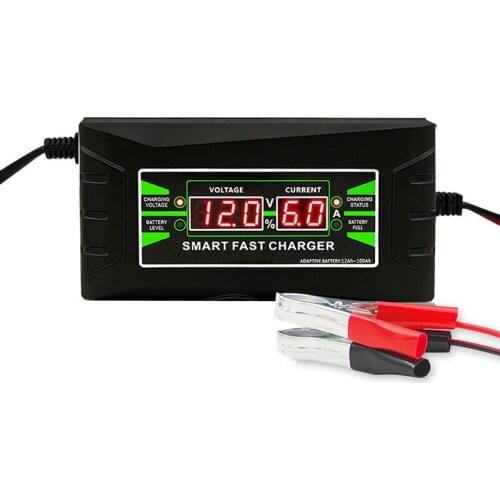 LCD Display Car Motorcycle Battery Charger 12V 6A Wet Dry Lead Acid Pulse Repair Fast Power Charging Smart Battery Chargers