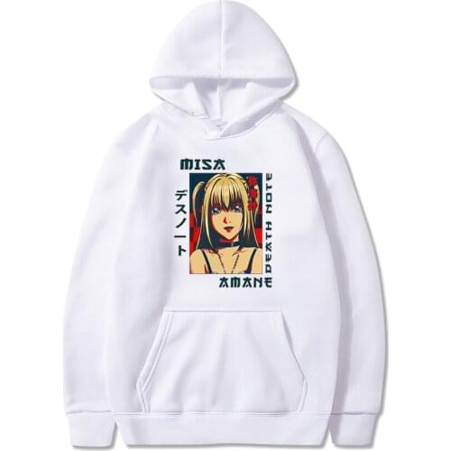 Anime Death Note Miss Manga Printed Hoodies Women Unisex Pullover Fleece Warm Sweatshirt Harajuku Dropship Clothes Streetwear
