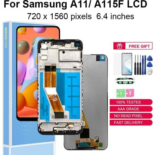 For Samsung Galaxy A11 A115F A115M A115W A115U A115A LCD Display Touch Screen Replacement Parts Digitizer Assembly With Frame