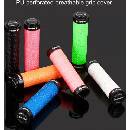 1 Set Shock-Absorbing Road Cycling Bicycle Handle Sleeve Durable Anti-skid Rain-proof Handlebar Grips with Plug Breathable Holes