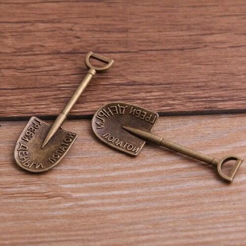 30pcs/Lot Shovel Charms Antique Bronze Pendants For Diy Women Necklace Bracelet Aesthetics Accessories Jewelry Making Wholesale