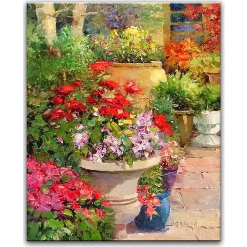 100% hand painted oil painting Home decoration high quality landscape knife painting pictures DM16072112