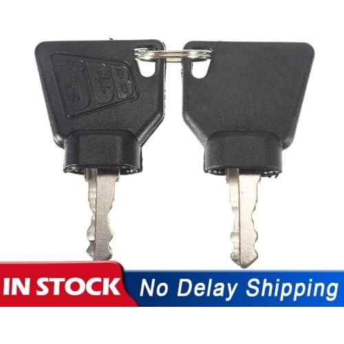 2 Pcs For JCB 3CX Parts Digger Plant Keys Equipment Ignition Stainless Steel Key For Switch Starter Black
