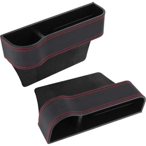 2pcs Wireless Charger Car Seat Gaps Storage Box Pocket PU Leather Large Capacity Organizer Universal Accessories