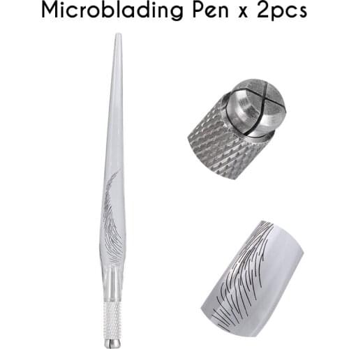 2pcs Tebori Pen Manual PCD Eyebrow Tattoo Pen Microblading Tattoo Needles Holder Tattoo Tools Permanent Makeup Tattoo Supplies