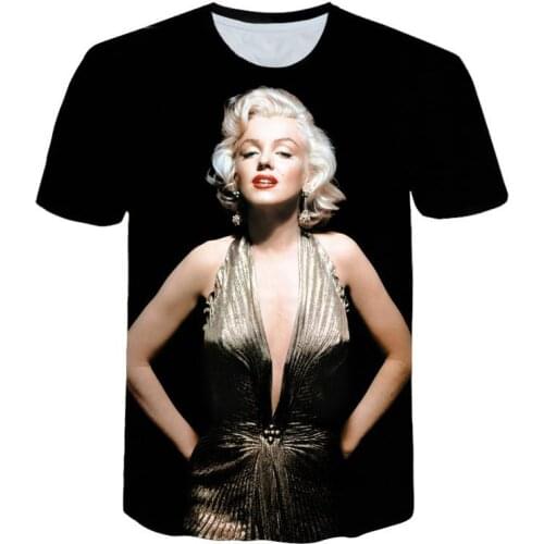 2021 Sexy Star Marilyn Monroe Girl T-shirt 3D Rose/Flag/Ballon Funny T-shirt Mens Womens Casual T-shirt Clothing 110-6XL