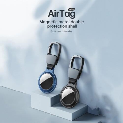 360 Full Magnetic Case For Airtags Metal Bumper Sleeve Antilost Device Keychain Soft Anti-loss Apple Air tags Case Cover#p3