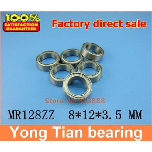 500pcs/lot free shipping Wholesale Double Shielded Miniature Deep Groove Ball Bearings MR128ZZ 8*12*3.5 mm