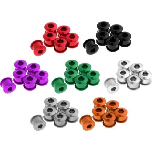 6PCS 7075 Aluminum Alloy CNC Bicycle Chainring Screws Bolts for Road Bike MTB Bicycle