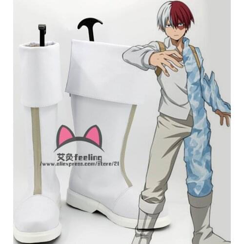 Anime My Hero Academia Todoroki Shoto Cosplay Party Custom Made Shoes