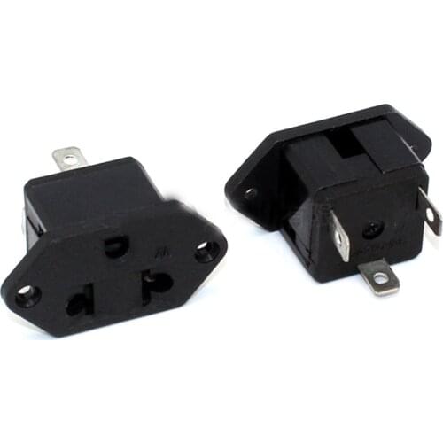 Black 15A CE Copper US EU industrial outlet with ear fix hole American PDU UPS universal electrical Receptacle AC power socket