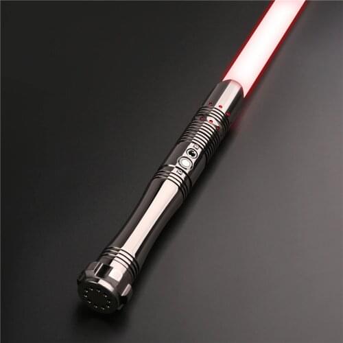 CIELTAN Duel fight RGB Lightsaber Flash on Clash 1inch Blade Metal Handle Saber Laser 6 Sets Soundfont Volume Adjustment TS014