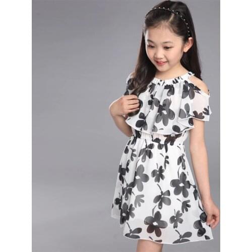 Baby Girls Dress Summer 2018 Fashion Children Clothing Kids Flower Dress Chiffon Princess Costume Vestidos 8 9 10 11 12 Yrs