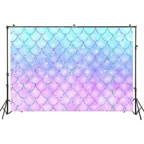 Mermaid Backdrop Kids Girl Baby Shower Birthday Party Background Mermaid Theme Photography Poster Portrait Decoration Banner