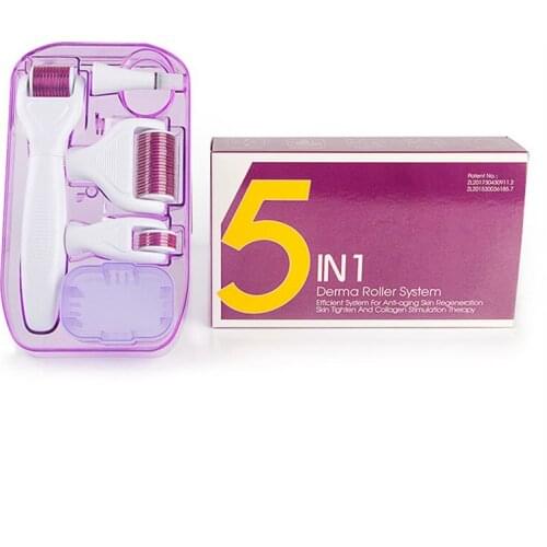 Hot Sale DRS 5 in 1 Derma Roller Kit Microneedle Stamp Eye Face Body Skin Care Dermaroller