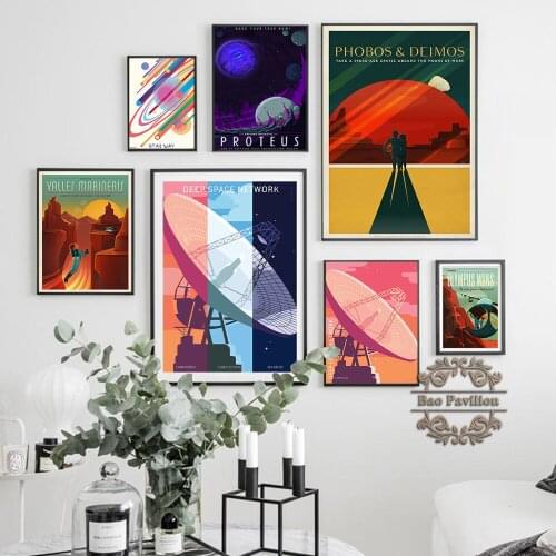 Space Universe Adventure Travel Landscape Art Prints Poster Solar System Planet Canvas Painting Living Room Bedroom Home Decor
