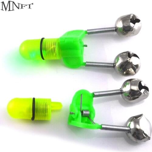 MNFT 30Set Night Fishing Accessory Fish Bite Alarm Tip LED Clip on Rod Bells Ring