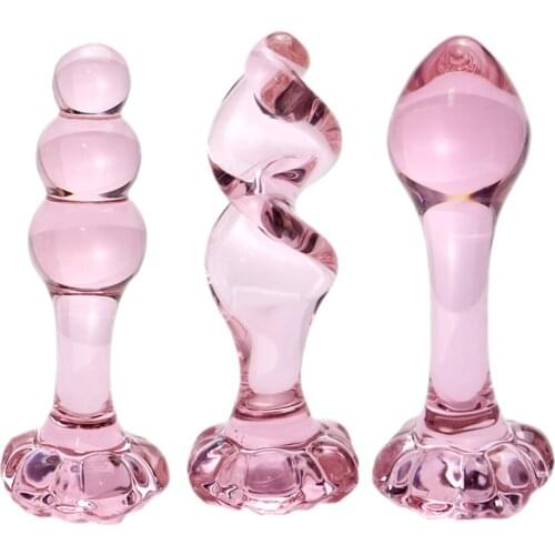 Fire 18+ Glass Dildo Male Penis Anal Plug Adult Masturbator Flirting Erotic Sex Toys G-Spot Butt Expander Massage For Couples