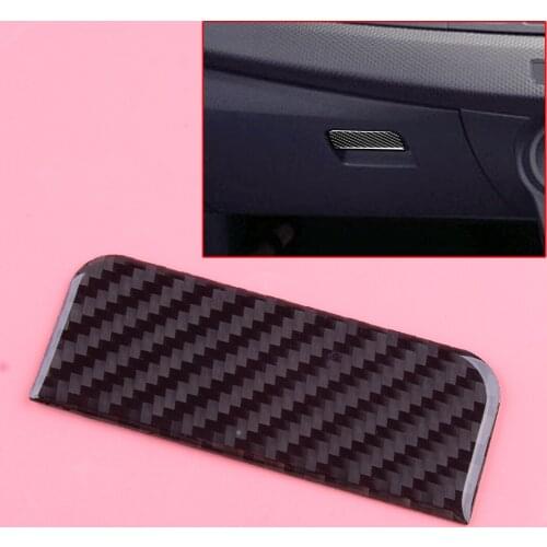Copilot Storage Box Handle Trim Cover Car Black Carbon Fiber Fit For Mitsubishi Lancer Evo 2008 2009 2010 2011 2012 2013 2014