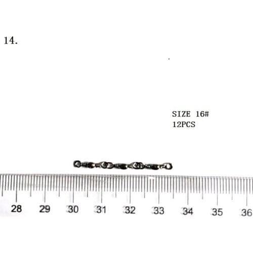 PCS12 SIZE16# Three joint barrel swivels fishing tackle fishing hook connector fishing swivels