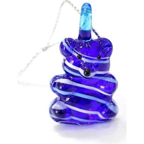 Hanging Glass Bear Figurines Ornaments Colorful Winding Wire Craft Mini Cute Cartoon Animals Christmas Gifts For Kids Home Decor