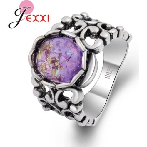 Size 6-10 925 Sterling Silver Jewelry Fire Opal Ring Wedding Engagement Promise Statement Anniversary Cocktail Gift Ring