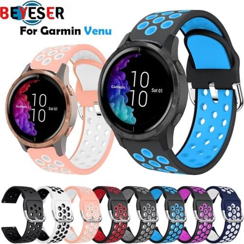 20mm Silicone Band Strap for Garmin Venu Forerunner 245 245M 645 Vivoactive 3 Music Watchband Smart Watch Bracelet Wristband