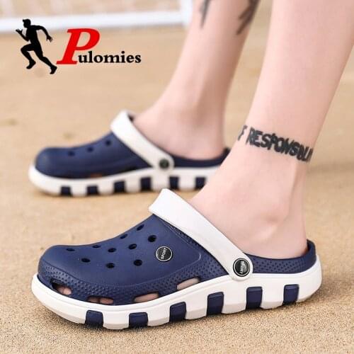 PULOMIES Summer Men and Women Sandals Men Slippers Casual Slippers Camouflage Platform Clogs Couple Garden Shoes Beach Sandals