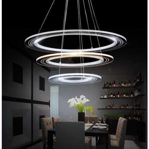 Modern pendant lights for living room dining room Circle Rings acrylic body LED ceiling Lamp fixtures