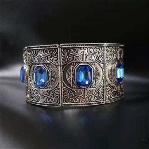 Top Carving Pattern Silevr Crystal Bracelets Fashion Jewelry For Women Men Adjustable Vintage Ethnic Gold Bracelet & Bangles