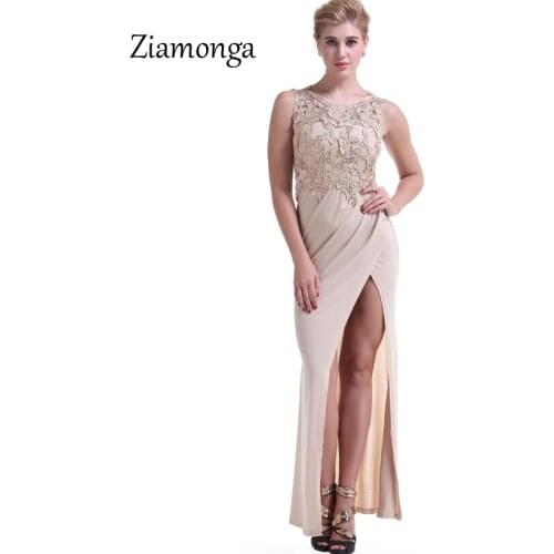 Ziamonga 2018 Summer Elegant Evening Party Long Lace Dress Runway Sleeveless Evening Gowns Sleeveless Prom Party Formal Dresses