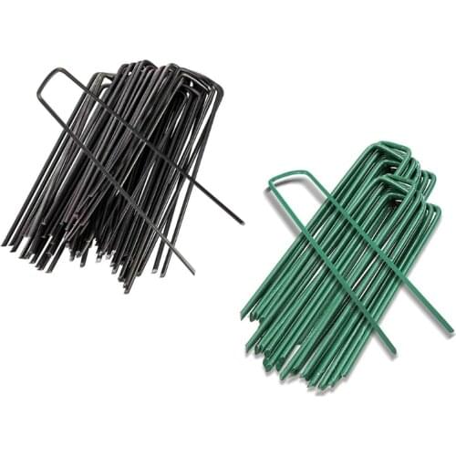 10Pcs U-shape Garden Staples Ground Stakes Pegs Garden Pins Spikes for Securing Lawn Farm Sod Barrier Landscape Grass